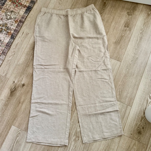 LOFT Pull On Straight Pants in Linen Blend - Picture 4 of 5